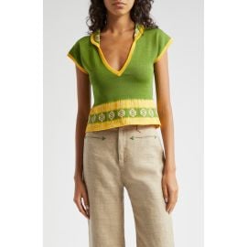 Bode Wellfleet Cotton Jacquard Polo Sweater at Nordstrom