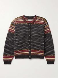 Bode Woodford Fair Isle Wool Cardigan in Gray at Mr Porter