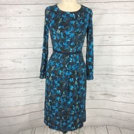 Boden  Dresses  Boden Floral Blue Long Sleeve Stretch Dress at Poshmark