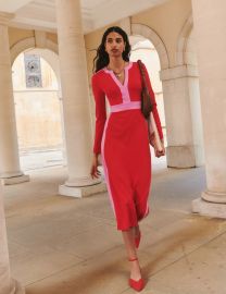 Boden Catherine Ponte Midi Dress in Rouge at Boden