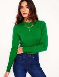 Boden Imi Scalloped Sweater in Rich Emerald at Boden