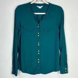 Boden Jade Green Viscose Button Down Blouse 6 eBay at eBay