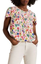 Boden Layla Floral Smocked Yoke Top at Nordstrom