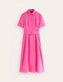 Boden Louise Linen Midi Shirtdress in Sangria Sunset at Boden