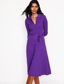 Boden Rachel Knitted Shirt Dress in Amethyst at Boden