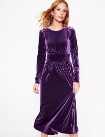 Boden Thea Velvet Midi Dress in Viola at Boden