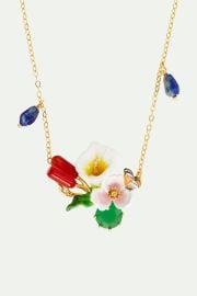 Bog arum reeds and green stone statement necklace at Les Nereides