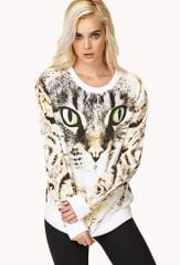 Bold Cat Sweatshirt at Forever 21