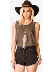 Bolt Studded Chiffon Top at Forever 21