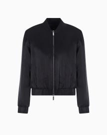 Bomber jacket in glitter satin fabric Armani Exchange at Armani