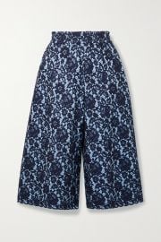 Bonded corded lace and jersey culottes at Net a Porter