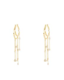 Bonheur Jewelry Juliette Crystal Chain Hoop Earrings at Intermix