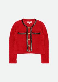 Bonheur Knitted Jacket Red at Angel's Face