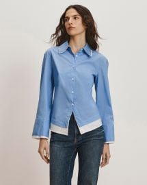 Bonnie Button-Down Shirt in Cadet at Veronica Beard