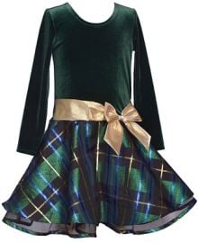 Bonnie Jean Big Girls Plaid Hipster with Side Bow Dress - Macys at Macys