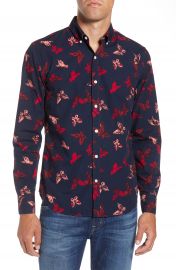 Bonobos Slim Fit Washed Butterfly Print Sport Shirt   Nordstrom at Nordstrom