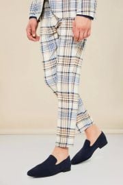 Boohoo Skinny Check Crop Trousers at Boohoo