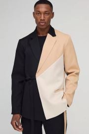 Boohoo Slim Fit Wrap Panel Blazer at Boohoo