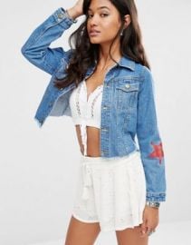 Boohoo Star Print Denim Jacket at asos com at Asos