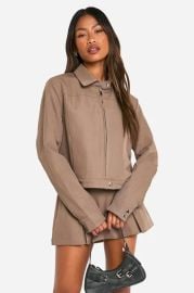 Boohoo Tailored Collared Bomber Jacket at Boohoo