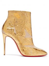 Booty Cap 100 Creased-Foil Perspex Ankle Boots by Christian Louboutin at Matches