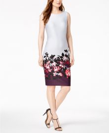 Border-Print Scuba Sheath Dress  Calvin Klein at Macys