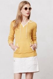 Bordered Knit Hoodie at Anthropologie