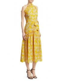 Borgo de Nor - Dora Sleeveless Ruffle Midi Dress at Saks Fifth Avenue