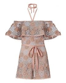 Boriana Floral Lace Romper by Alexis at Intermix