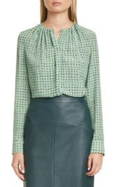 Boss Banora Print Silk Blouse in Willow Fantasy at Nordstrom