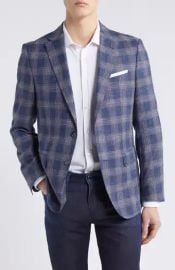 Boss Hutson Plaid Wool Blend Sport Coat at Nordstrom Rack