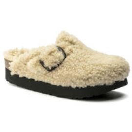 Boston Big Buckle Platform Shearling Teddy Eggshell BIRKENSTOCK at Birkenstock