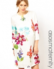 Botanical print shift dress at Asos