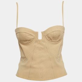 Bottega Veneta Beige Stretch Knit Strappy Corset Top M Bottega Veneta TLC USA at The Luxury Closet