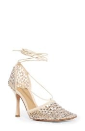 Bottega Veneta Crystal Embellished Stretch Sandal at Nordstrom