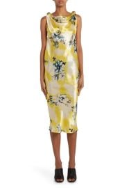 Bottega Veneta Floral Print Cupro Twill Dress at Nordstrom