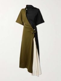 Bottega Veneta Fluid Colorblocked Stretch Crepe Dress at Net a Porter