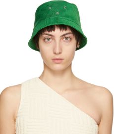 Bottega Veneta Green Intreccio Jacquard Bucket Hat SSENSE at Ssense