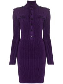 Bottega Veneta High Neck Ribbed Mini Dress - at Farfetch