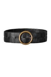 Bottega Veneta Leather Woven Belt at FWRD