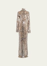 Bottega Veneta Leopard Print Sequin Gown - at Bergdorf Goodman