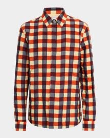 Bottega Veneta Mens Macro Gingham Sport Shirt at Neiman Marcus