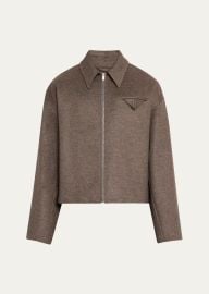 Bottega Veneta Mens Melange Wool Cashmere Blouson Jacket at Bergdorf Goodman