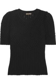 Bottega Veneta Metallic ribbed wool-blend sweater at Net A Porter