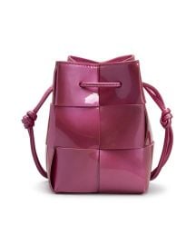 Bottega Veneta Mini Patent Woven Bucket Bag at Neiman Marcus