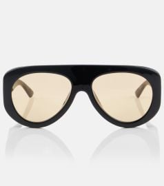 Bottega Veneta Osservatorio oversized aviator style acetate sunglasses at Mytheresa