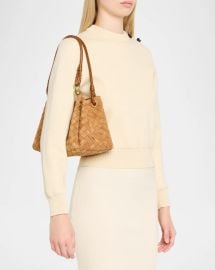 Bottega Veneta Parachute Suede Intrecciato Shoulder Bag at Neiman Marcus