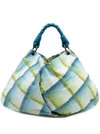 Bottega Veneta Pre-Owned 2010 Nappa Intrecciato Aquilone Fortune Cookie Hobo Bag Blue at Farfetch