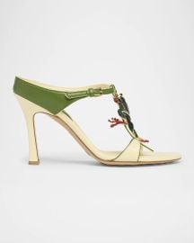 Bottega Veneta Rana Frog Embellished Leather Stiletto Mules at Neiman Marcus