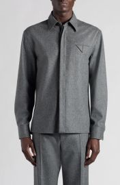 Bottega Veneta Regular Fit Lightweight Wool Flannel Button Up Shirt at Nordstrom